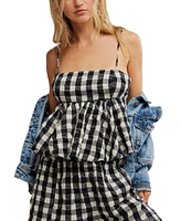 Free People Women's Mia Cotton Plaid Camisole