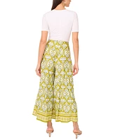 Sam & Jess Women's Printed Pull-On Wide-Leg Pants
