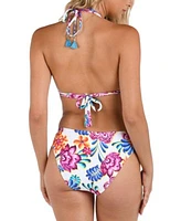 La Blanca Womens Paradiso Deep V Halter Bikini Top Hipster Bottoms