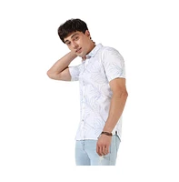 Campus Sutra Men's White Printed Regular Fit Casual Shirt