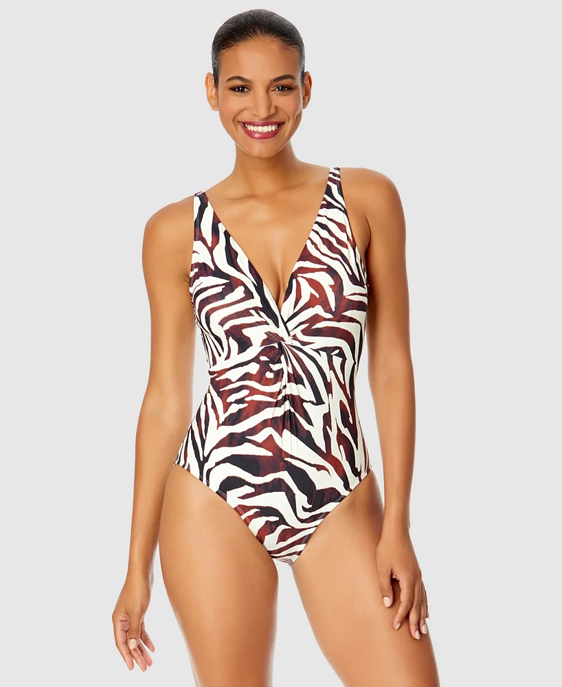 Anne Cole Women's Animal-Print One-Piece Swimsuit