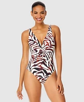 Anne Cole Women's Animal-Print One-Piece Swimsuit