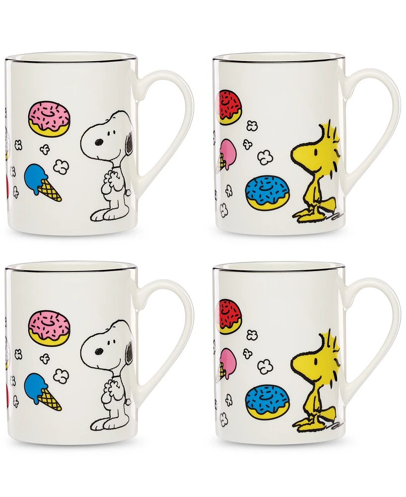 Lenox Chef Snoopy Mugs, Set of 4
