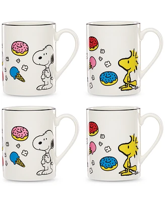 Lenox Chef Snoopy Mugs, Set of 4