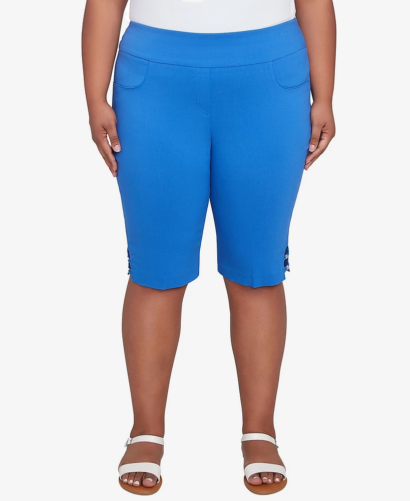 Hearts Of Palm Plus Making Waves Solid Tech Stretch Pull On Skimmer Pants