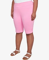 Hearts Of Palm Plus Solid Tech Stretch Pull On Skimmer Pants