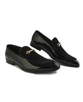 Gino Vitale Velvet & Patent Leather Slip On Dress Loafer