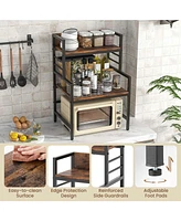 3-Tier Microwave Stand with Storage Shelves Heavy-Duty Metal Frame Rack Organizer
