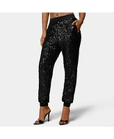 Bebe Women's X Ciara Sequin Jogger