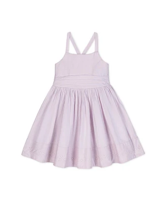 Hope & Henry Heirloom Baby Girls' Organic Sleeveless Special Occasion Sundress with Bow Back Detail and Embroidery, Infant