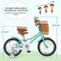 Kids Bike with Training Wheels and Dual Brake System Safe and Easy-to-Ride Bicycle for Young Riders