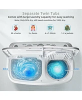 13 lbs Portable Mini Twin Tub Spinner Semi-Automatic Washing Machine