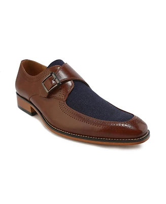 Gino Vitale Moc Toe Monk Strap Two-Tone Loafer