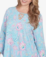 Ruby Rd. Plus Floral Puff Print Top