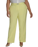 Dkny Plus High-Rise Straight-Leg Ankle Pants