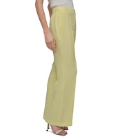 Dkny Petite Mid-Rise Pleated Flare-Leg Pants