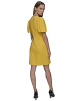 Karl Lagerfeld Paris Women's Bow-Trim A-Line Dress