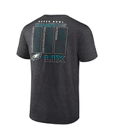 Fanatics Men's Heather Charcoal Philadelphia Eagles Super Bowl Lix Champions Roster Best Teammates T-Shirt