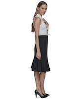 Karl Lagerfeld Paris Women's Bow-Trim Sleeveless Dress