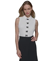 Karl Lagerfeld Paris Women's Bow-Trim Sleeveless Dress
