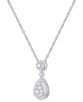 Diamond Drop Pendant Necklace (1/2 ct. t.w.) in 14k White Gold