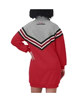 Wear by Erin Andrews Women's Red/Heather Gray Atlanta Falcons Chevron Stripe Dress