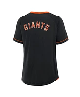 Fanatics Women's Black San Francisco Giants League Diva Star Raglan V-Neck T-Shirt