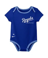 Nike Baby Boys and Girls Kansas City Royals Authentic Collection Three-Pack Bodysuit Set