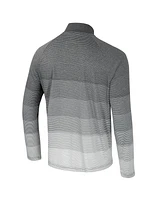 Colosseum Men's Gray West Virginia Mountaineers Ai Striped Mesh Quarter-Zip Raglan Windshirt