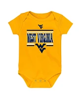 Outerstuff Newborn Navy West Virginia Mountaineers Sunday Comics 3-Pack Bodysuit Set