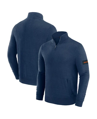 J. Palmer Men's Navy Chicago Bears Franchise Quarter-Zip Sweater