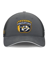 Fanatics Men's Gray Nashville Predators Authentic Pro Home Ice Trucker Adjustable Hat