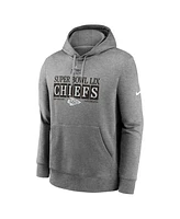 Nike Men's Heather Gray Kansas City Chiefs Super Bowl Lix Nola Inspired Pullover Hoodie