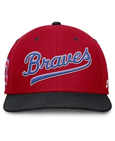 Nike Men's Red/Navy Atlanta Braves Cooperstown Collection Pro Performance Snapback Hat