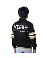 Starter Big Boys and Girls Black/Gold Vegas Golden Knights Scout 1 Full-Snap Varsity Jacket