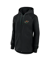 Fanatics Women's Black Minnesota Wild Authentic Pro Rink Fleece Full-Zip Jacket