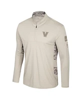 Colosseum Men's Natural Villanova Wildcats Oht Military Appreciation Quarter-Zip Jacket