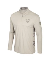 Colosseum Men's Natural Vanderbilt Commodores Oht Military Appreciation Quarter-Zip Jacket