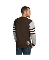 Tommy Hilfiger Men's Brown/Heather Gray Cleveland Browns Acrylic Crewneck Pullover Sweatshirt