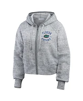 Wear by Erin Andrews Women's Heather Gray Florida Gators Speckle Double-Hit Raglan Full-Zip Hoodie