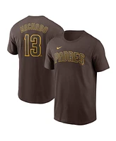 Nike Men's Manny Machado Brown San Diego Padres Fuse Name Number T-Shirt