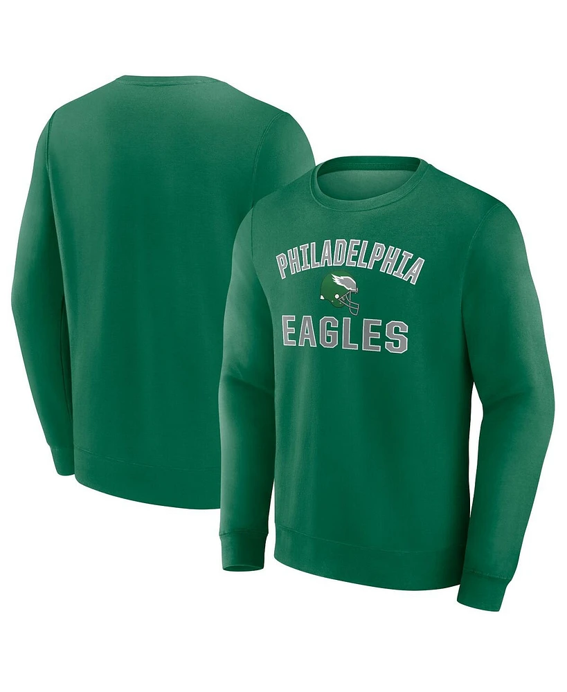 Fanatics Men's Kelly Green Philadelphia Eagles Gridiron Classics Victory Arch Pullover Sweatshirt