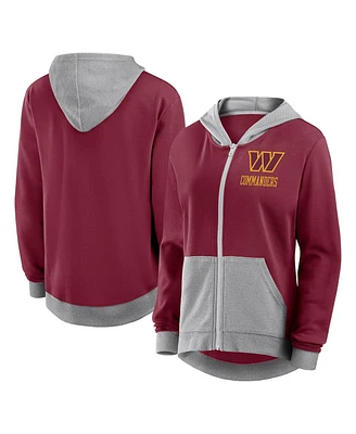 Logo Athletic Women's Burgundy Washington Commanders Hit It French Terry Full-Zip Hoodie