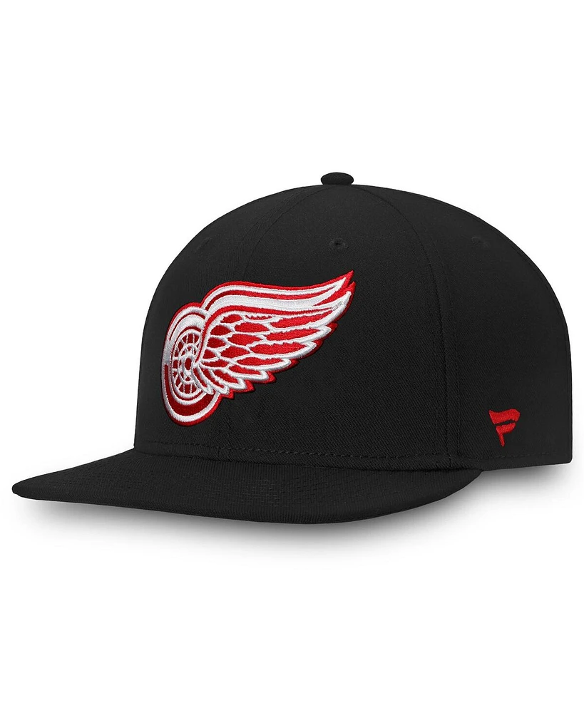 Fanatics Men's Black Detroit Red Wings Core Fitted Hat