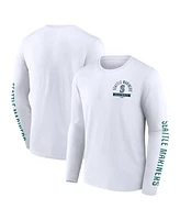 Fanatics Men's White Seattle Mariners Press Box Long Sleeve T-Shirt