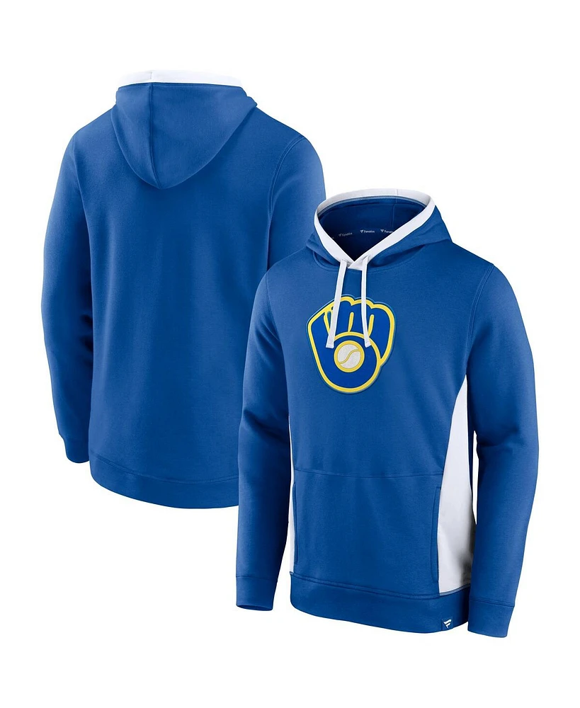 Fanatics Men's Royal Milwaukee Brewers True Classics Fanarama Pullover Hoodie