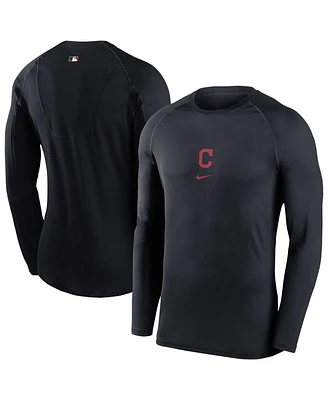 Nike Men's Navy Cleveland Indians Authentic Collection Raglan Long Sleeve T-Shirt