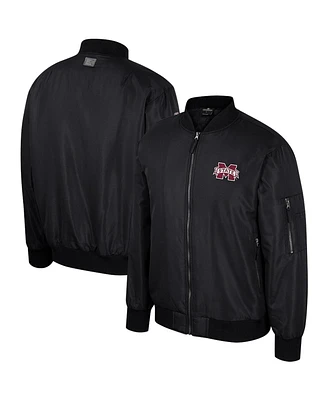 Colosseum Men's Black Mississippi State Bulldogs Full-Zip Bomber Jacket