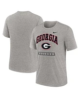 Nike Men's Heather Gray Georgia Bulldogs Arch Over Logo Tri-Blend T-Shirt