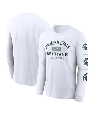 Nike Men's White Michigan State Spartans Primetime Classic Location Long Sleeve T-Shirt